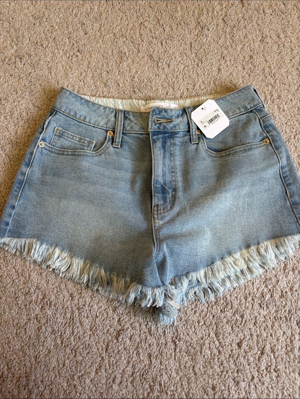 Altar’d State high waisted cut off denim shorts